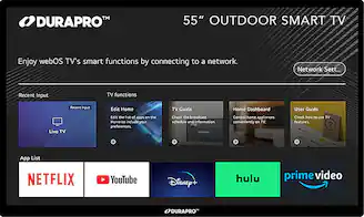 55" Partial Sun Smart Series 4K UHD webOS Impact-Resistant IP55 Waterproof Smart Outdoor TV with Mount (2025)