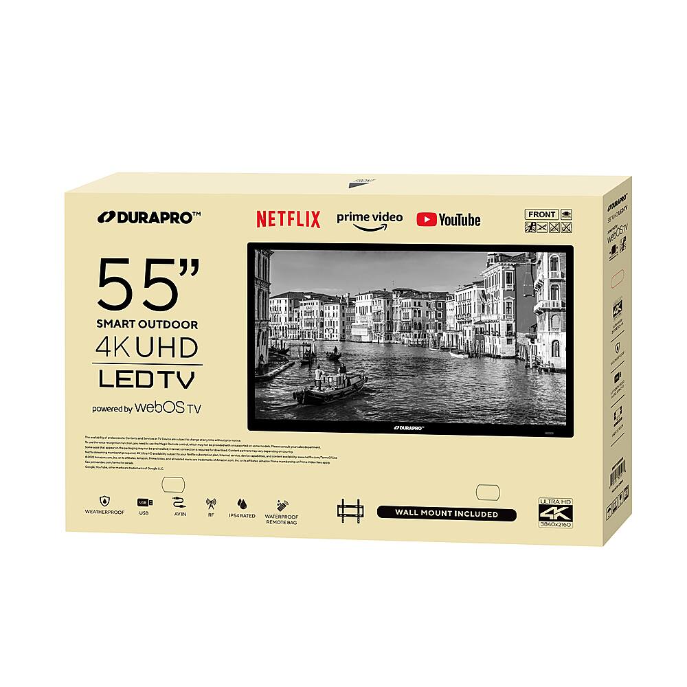 Alt View 11. DuraPro - Partial Sun Smart Series 55" Class LED Outdoor Partial Sun 4K UHD Smart webOS TV - Black.