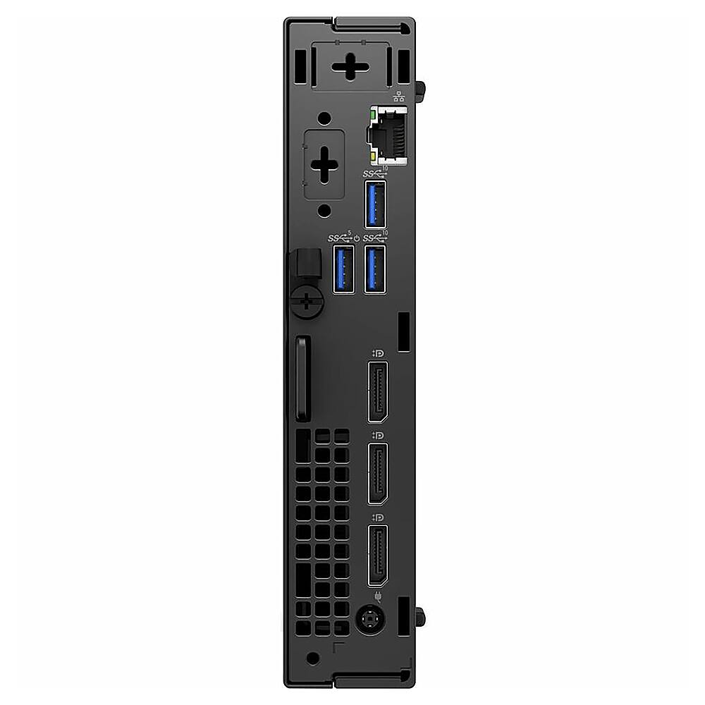 Back View: Dell - OptiPlex 7000 Desktop - Intel Core i7-13700T - 16GB Memory - 512GB SSD - Black