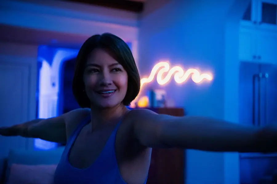 Alt View 15. GE - Cync Smart Neon 10ft Shape Light with Dynamic Effects (1pk) - Full Color.