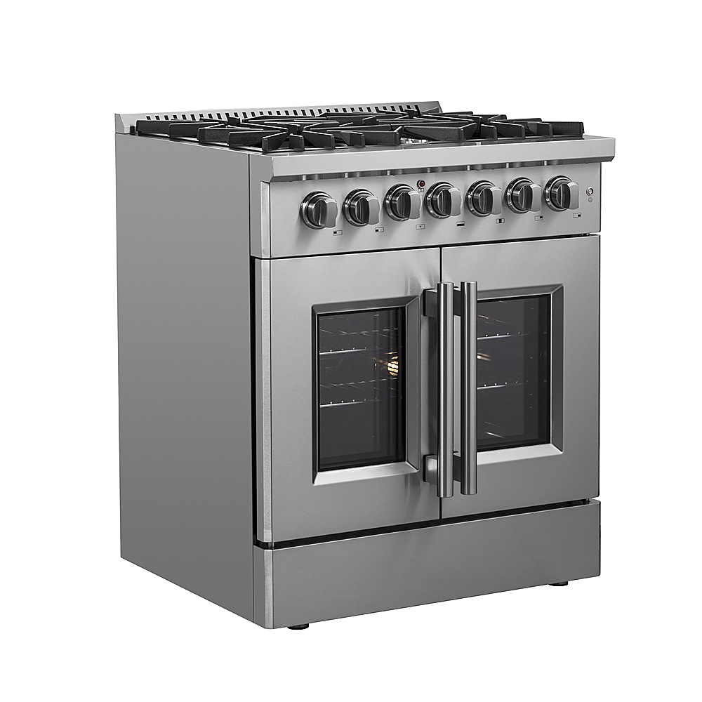 Angle View: Forno Appliances - Galiano 4.32 Cu. Ft. Freestanding Dual Fuel Range with French Doors and Convection Oven