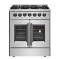 Forno Appliances - Galiano 4.32 Cu. Ft. Freestanding Dual Fuel Range with French Doors and Convection Oven - Stainless Steel