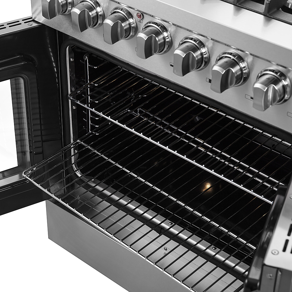 FORNO Galiano Titanium 30-in Glass Top 4 Burners 4.32-cu ft Air Fry  Freestanding Electric Range (Stainless Steel) in the Single Oven Electric  Ranges department at