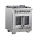 Angle. Forno Appliances - Capriasca 4.32 Cu. Ft. Freestanding Dual Fuel Range with French Doors and Convection Oven - Stainless Steel.