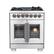 Front. Forno Appliances - Capriasca 4.32 Cu. Ft. Freestanding Dual Fuel Range with French Doors and Convection Oven - Stainless Steel.