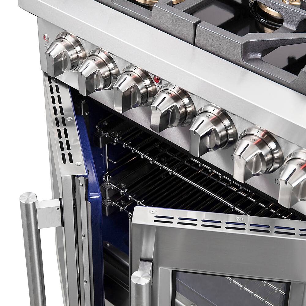 Alt View 13. Forno Appliances - Capriasca 4.32 Cu. Ft. Freestanding Dual Fuel Range with French Doors and Convection Oven - Stainless Steel.