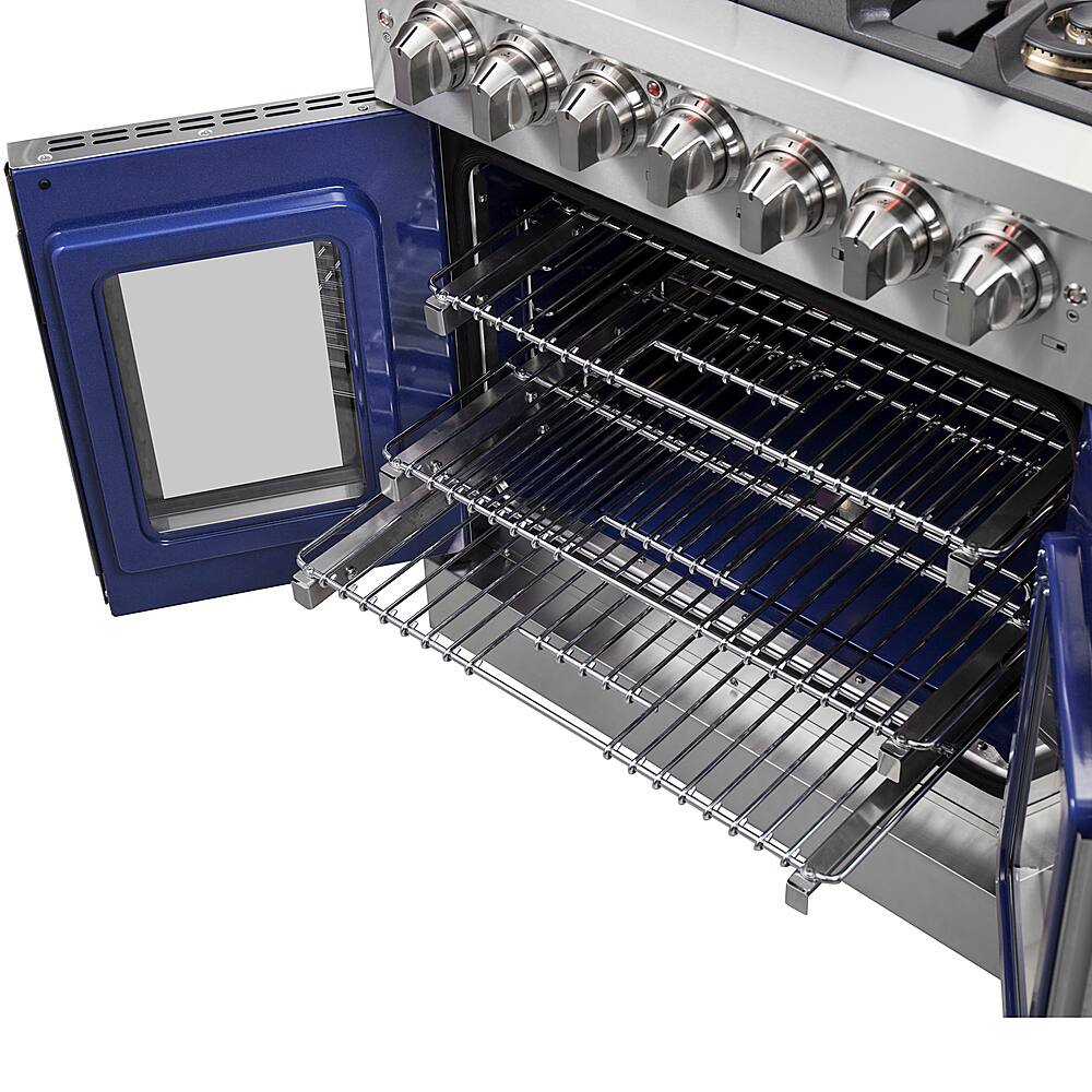 Alt View 14. Forno Appliances - Capriasca 4.32 Cu. Ft. Freestanding Dual Fuel Range with French Doors and Convection Oven - Stainless Steel.