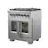 Left. Forno Appliances - Capriasca 4.32 Cu. Ft. Freestanding Dual Fuel Range with French Doors and Convection Oven - Stainless Steel.