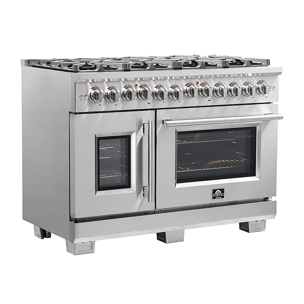Angle View: Forno Appliances - Capriasca 6.58 Cu. Ft. Freestanding Double Oven Dual Fuel Range with Left Oven Swing Door