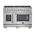 Forno Appliances - Capriasca 6.58 Cu. Ft. Freestanding Double Oven Dual Fuel Range with Left Oven Swing Door - Stainless Steel