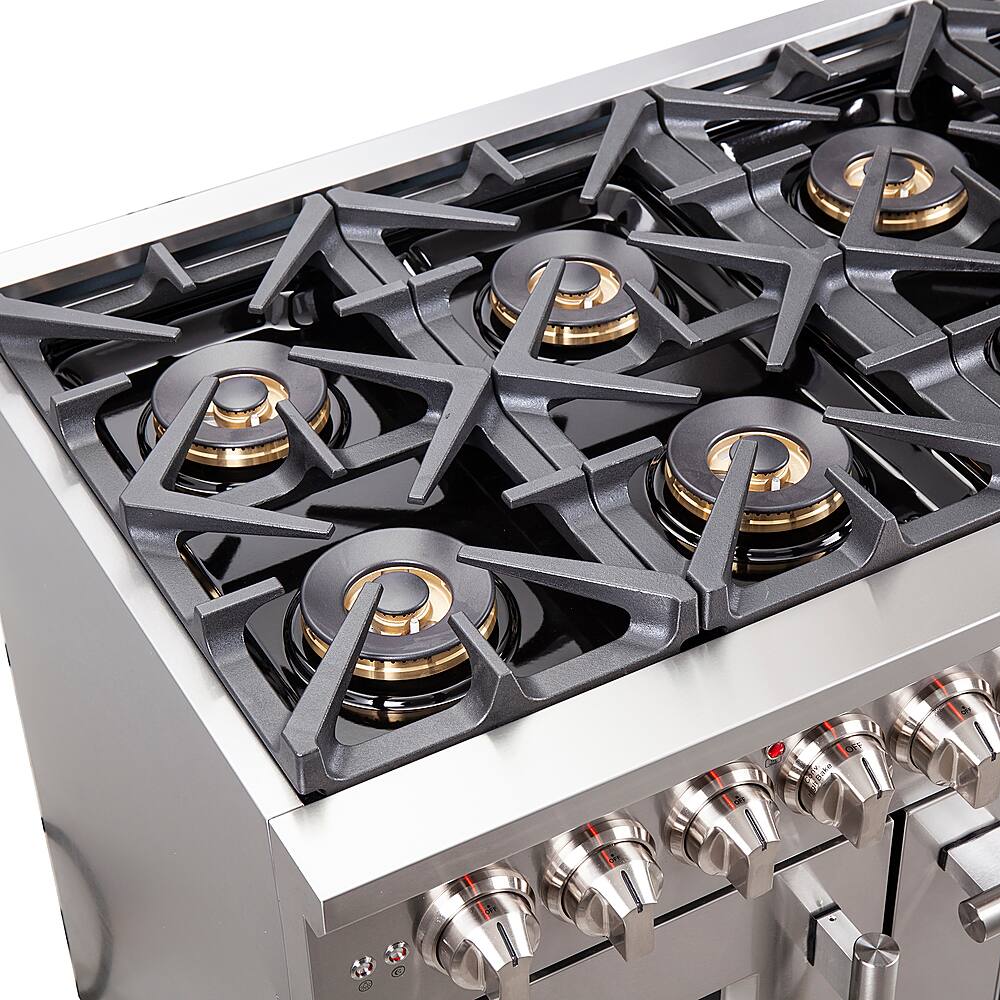 Alt View 15. Forno Appliances - Capriasca 6.58 Cu. Ft. Freestanding Double Oven Dual Fuel Range with Left Oven Swing Door - Stainless Steel.