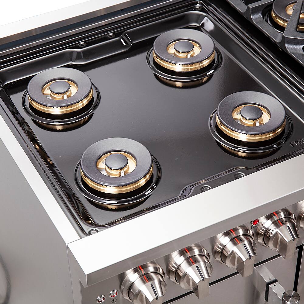 Alt View 16. Forno Appliances - Capriasca 6.58 Cu. Ft. Freestanding Double Oven Dual Fuel Range with Left Oven Swing Door - Stainless Steel.