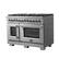 Left. Forno Appliances - Capriasca 6.58 Cu. Ft. Freestanding Double Oven Dual Fuel Range with Left Oven Swing Door - Stainless Steel.