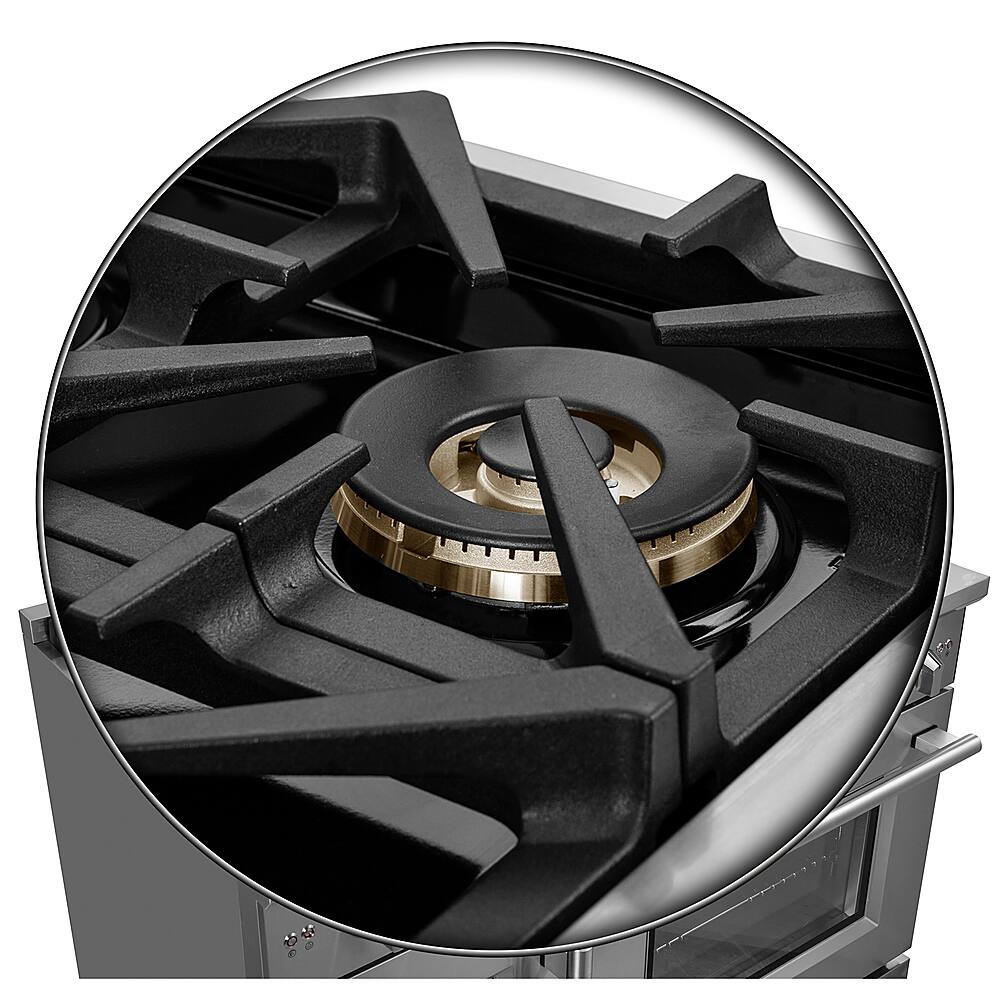 Alt View 12. Forno Appliances - Capriasca 6.58 Cu. Ft. Freestanding Double Oven Gas Range with Left Swing Door and Air Fry Function - Silver.