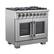 Angle. Forno Appliances - Capriasca 5.36 Cu. Ft. Freestanding Dual Fuel Range with French Doors and Convection Oven - Stainless Steel.