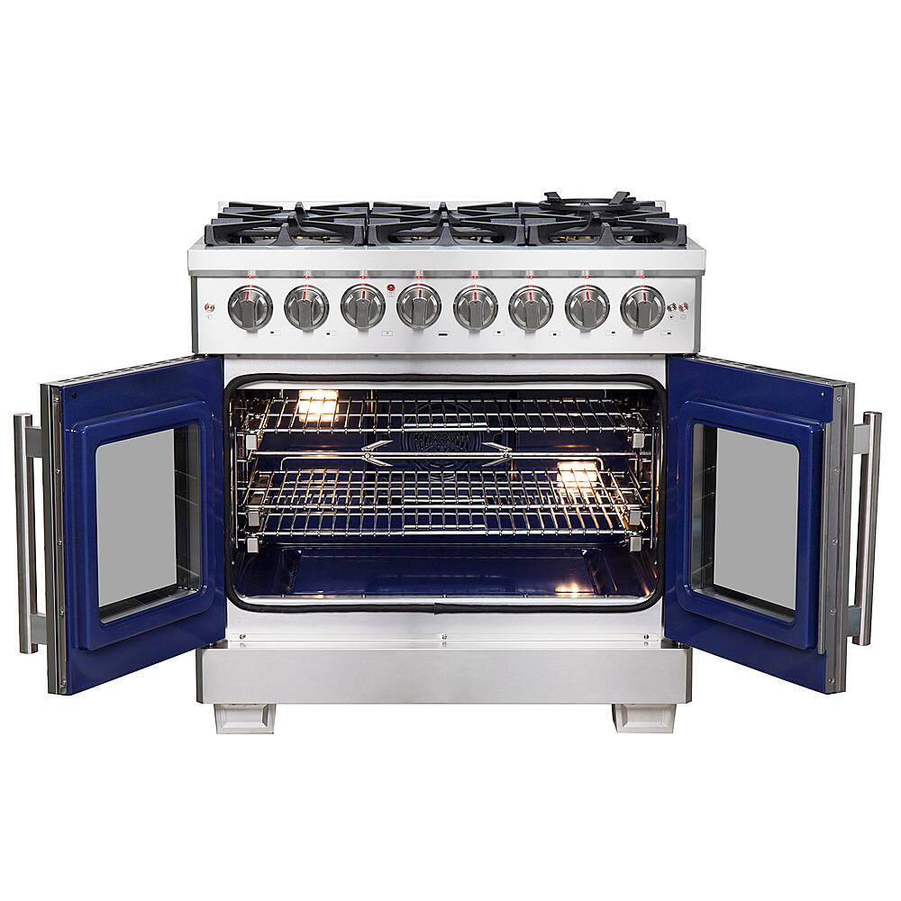 Alt View 1. Forno Appliances - Capriasca 5.36 Cu. Ft. Freestanding Dual Fuel Range with French Doors and Convection Oven - Stainless Steel.