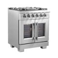Angle Zoom. Forno Appliances - Capriasca 4.32 Cu. Ft. Freestanding Gas Range with French Doors and LP Conversion - Silver.