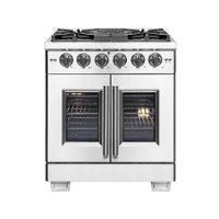 Forno Appliances - Capriasca 4.32 Cu. Ft. Freestanding Gas Range with French Doors and LP Conversion - Silver - Front_Zoom