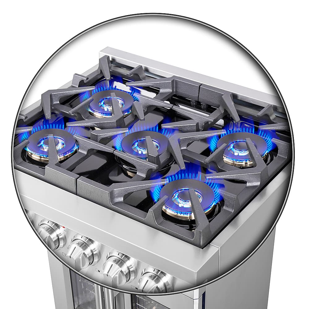 Alt View 16. Forno Appliances - Capriasca 4.32 Cu. Ft. Freestanding Gas Range with French Doors and LP Conversion - Silver.