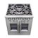 Left. Forno Appliances - Capriasca 4.32 Cu. Ft. Freestanding Gas Range with French Doors and LP Conversion - Silver.