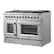 Angle. Forno Appliances - Galiano 6.58 Cu. Ft. Freestanding Double Oven Dual Fuel Range with Left Swing Door and Air Fry Function - Stainless Steel.
