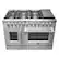 Alt View 11. Forno Appliances - Galiano 6.58 Cu. Ft. Freestanding Double Oven Dual Fuel Range with Left Swing Door and Air Fry Function - Stainless Steel.