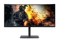 Acer - AOPEN 34HC5CUR Pbiiphx 34” LED UWQHD Curved FreeSync Monitor (DisplayPort, HDMI) - Black - Angle_Zoom