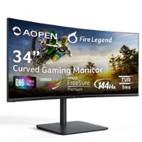 Acer - AOPEN 34HC5CUR Pbiiphx 34” LED UWQHD Curved FreeSync Monitor (1 x Display Port 1.4 & 2 x HDMI 2.0 Ports) - Front_Zoom
