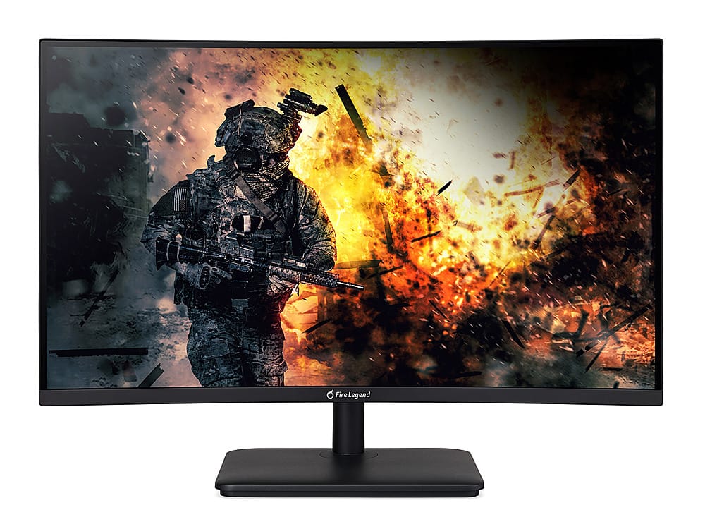Front. Acer - AOPEN 27HC5R Vbiipx 27” LED FHD Curved FreeSync Monitor (DisplayPort, HDMI ) - Black.