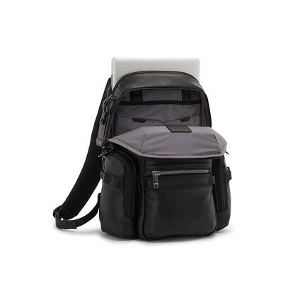TUMI Alpha Bravo Navigation Backpack Black Leather TUMI Alpha Bravo Navigation Backpack Black Leather