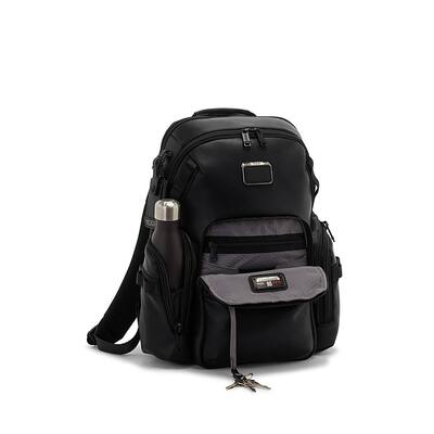 TUMI Alpha Bravo Navigation Backpack Black Leather TUMI Alpha Bravo Navigation Backpack Black Leather