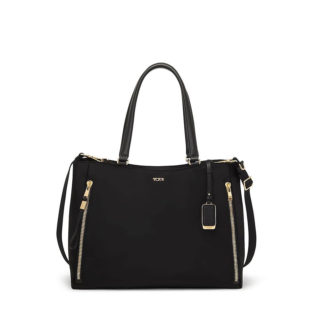 TUMI - Voyageur Valetta Large Tote - Black/Gold - Front_Zoom