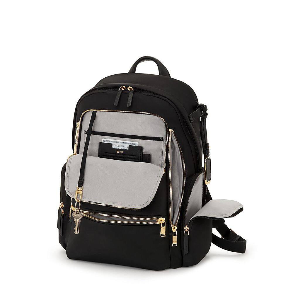 Angle. TUMI - Voyageur Celina Backpack - Black/Gold.