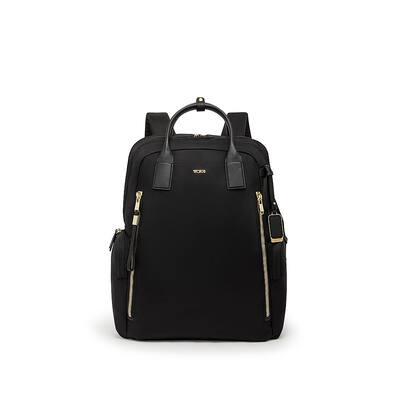 black tumi backpack with gold details - Voyageur Raina - Women's Premium Leather Backpack - Everyday Bag Phone Pocket & Laptop Compartment The black and gold Voyageur Celina backpack is designed by TUMI TUMI Backpack Voyageur Montana in