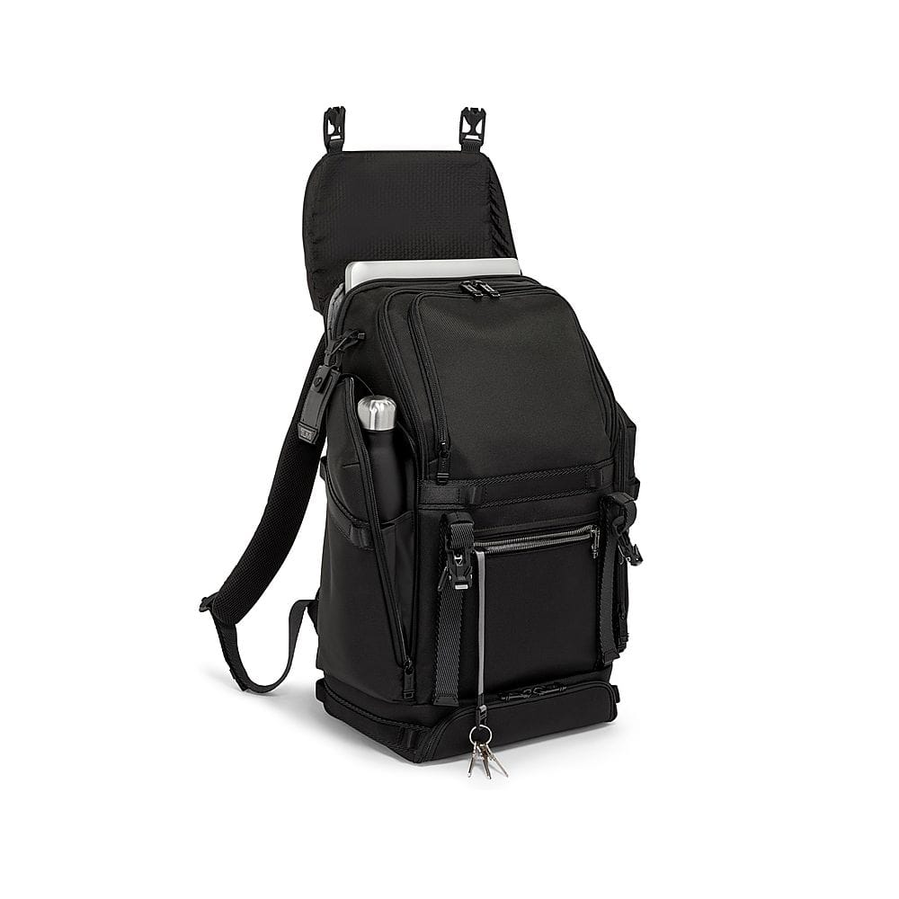 Left. TUMI - Alpha Bravo Expedition Flap Backpack - Black.