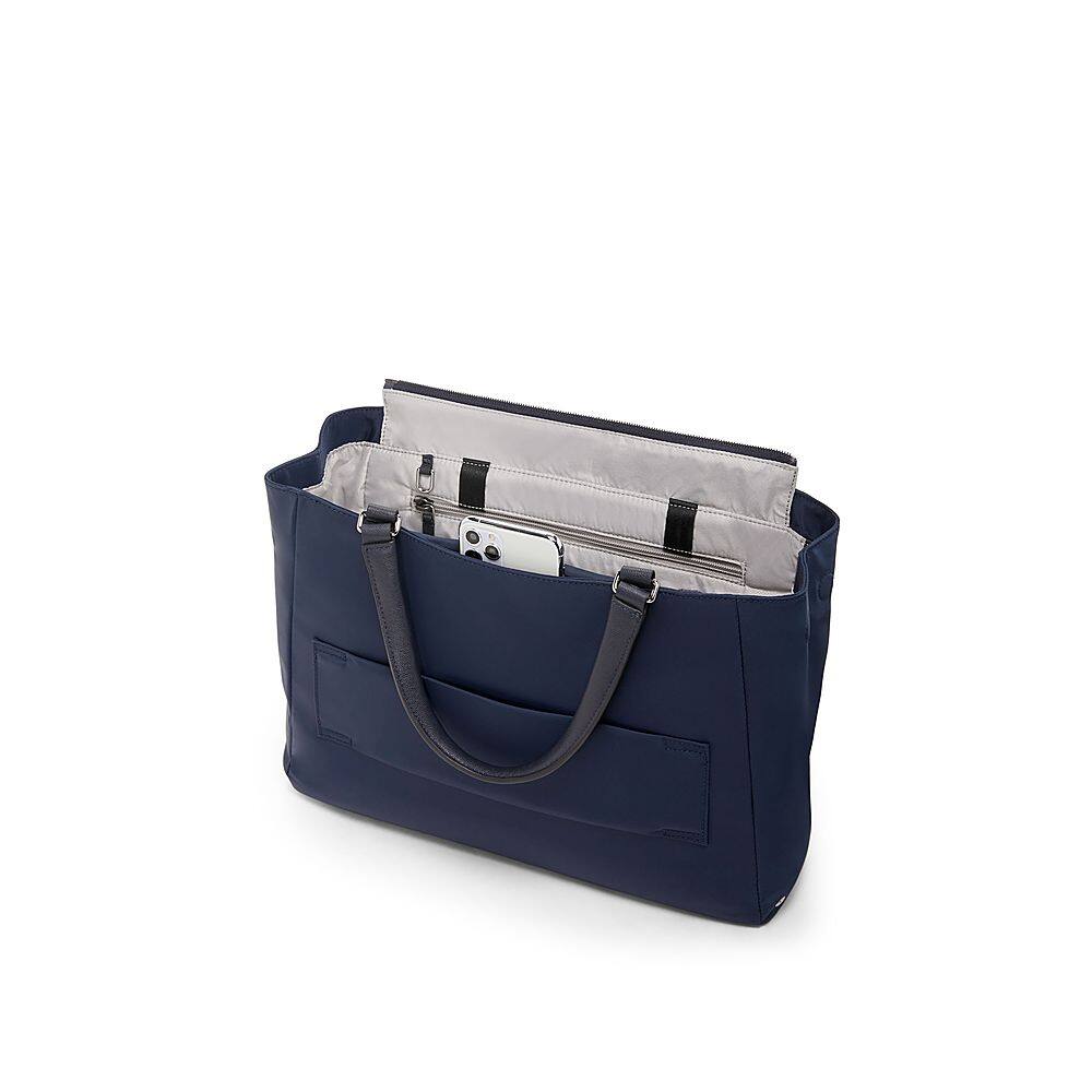 Left View: TUMI - Voyageur Valetta Medium Tote - Indigo