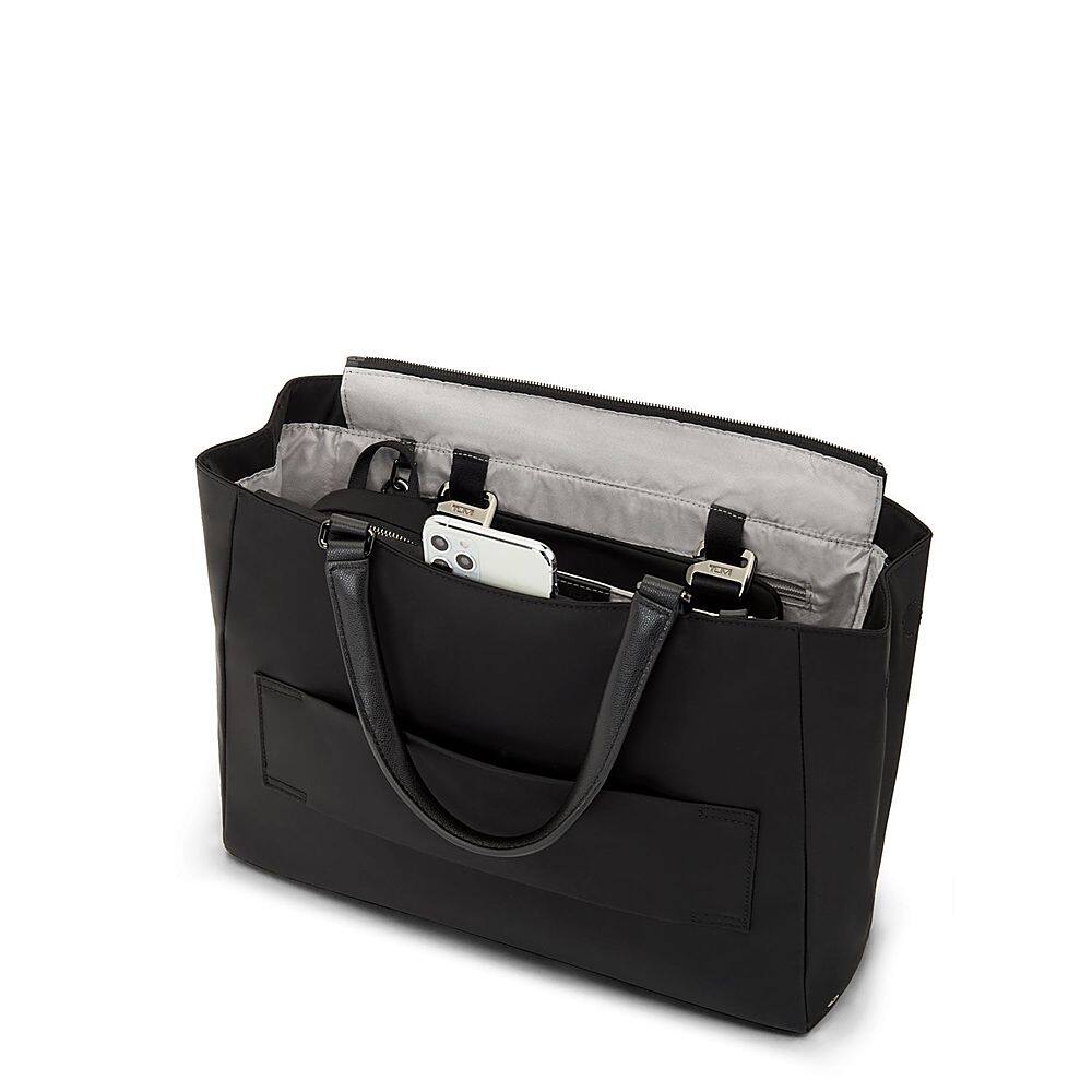 Left. TUMI - Voyageur Valetta Medium Tote - Black/Gunmetal.
