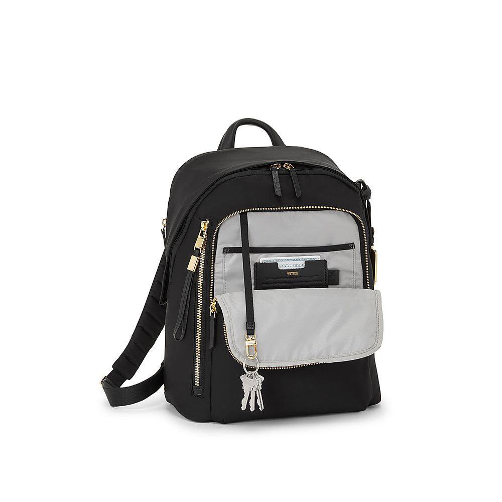 Angle. TUMI - Voyageur Halsey Backpack - Black/Gold.