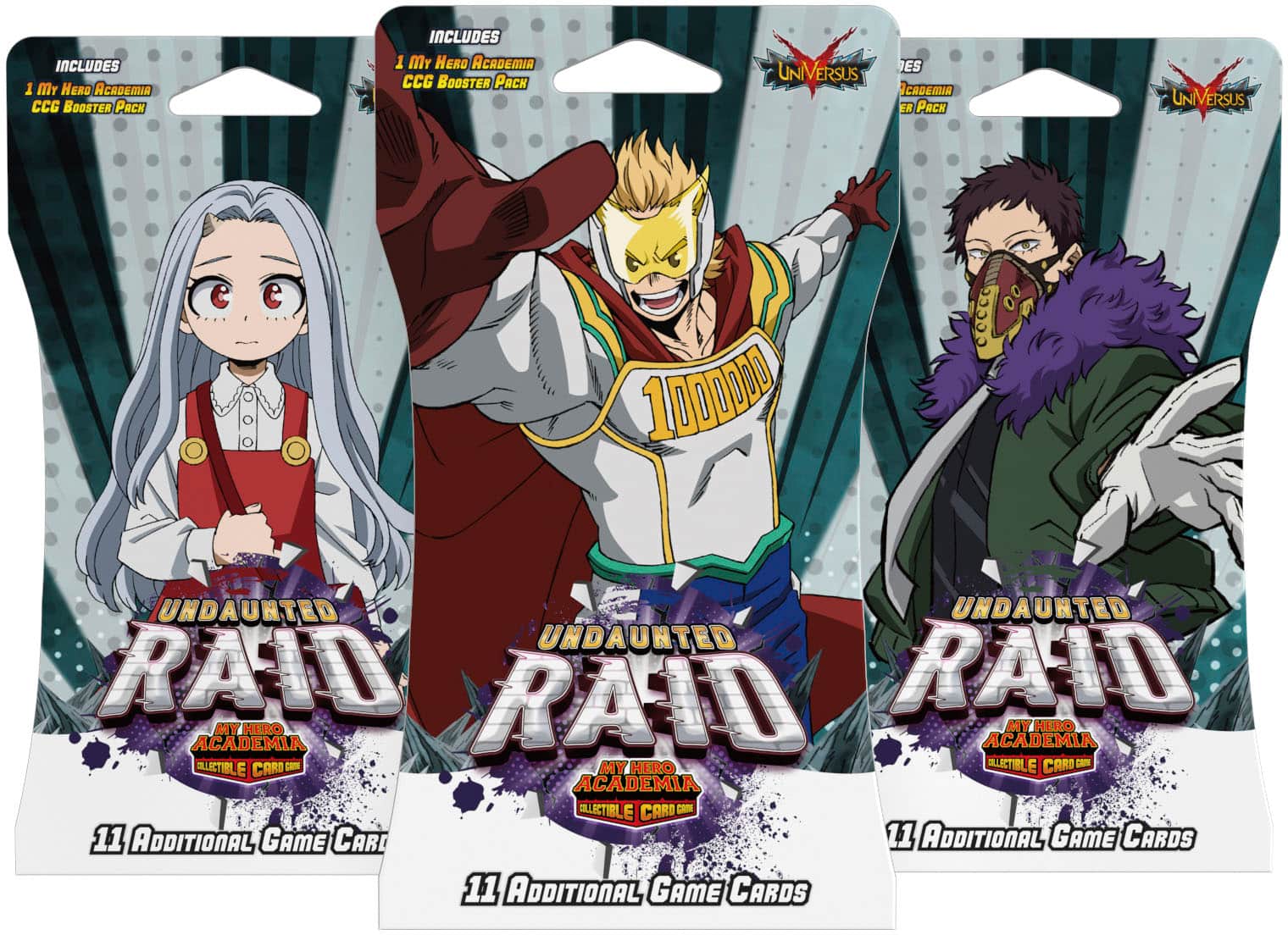 Front. UniVersus - My Hero Academia Collectible Card Game Set 5: Undaunted Raid Booster Sleeve - Styles May Vary.