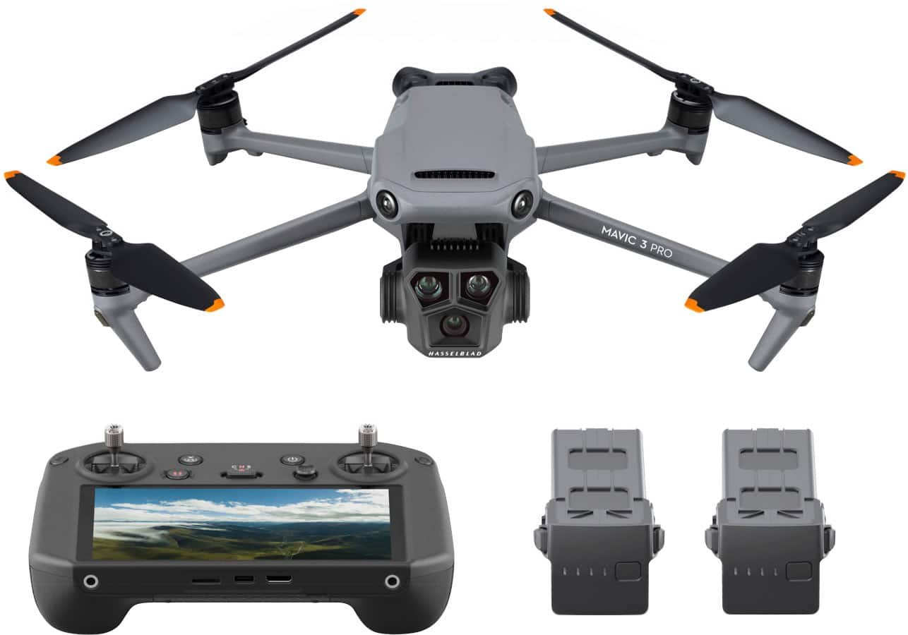 

DJI - Mavic 3 Pro Fly More Combo Drone and RC Pro Remote Control with Built-in Screen - Gray