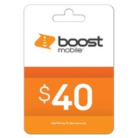Boost Mobile - Re-Boost $40 Prepaid Phone Card [Digital] - Front_Zoom