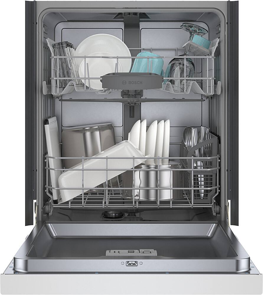 Alt View 2. Bosch - 100 Series 24" Front Control Smart Built-In Hybrid Stainless Steel Tub Dishwasher with 50dBA - White.