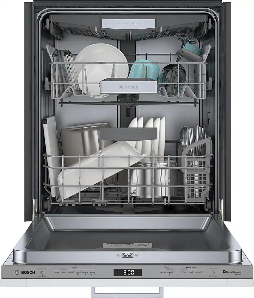 Bosch 800 Series 24" Top Control Smart Built In Stainless Steel Tub ...