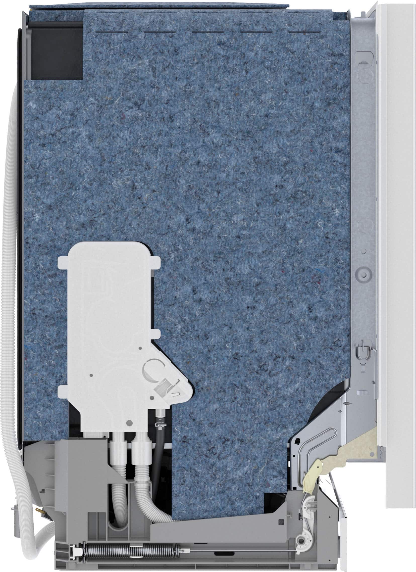 Angle. Bosch - 500 Series 24" Top Control Smart Built-In Stainless Steel Tub Dishwasher with 3rd Rack and AutoAir, 44dBA - White.