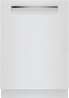 Bosch - 500 Series 24 in. White Top Control Built-In Pocket Handle Dishwasher with Stainless Steel Tub and Flexible 3rd Rack - White - Front_Zoom