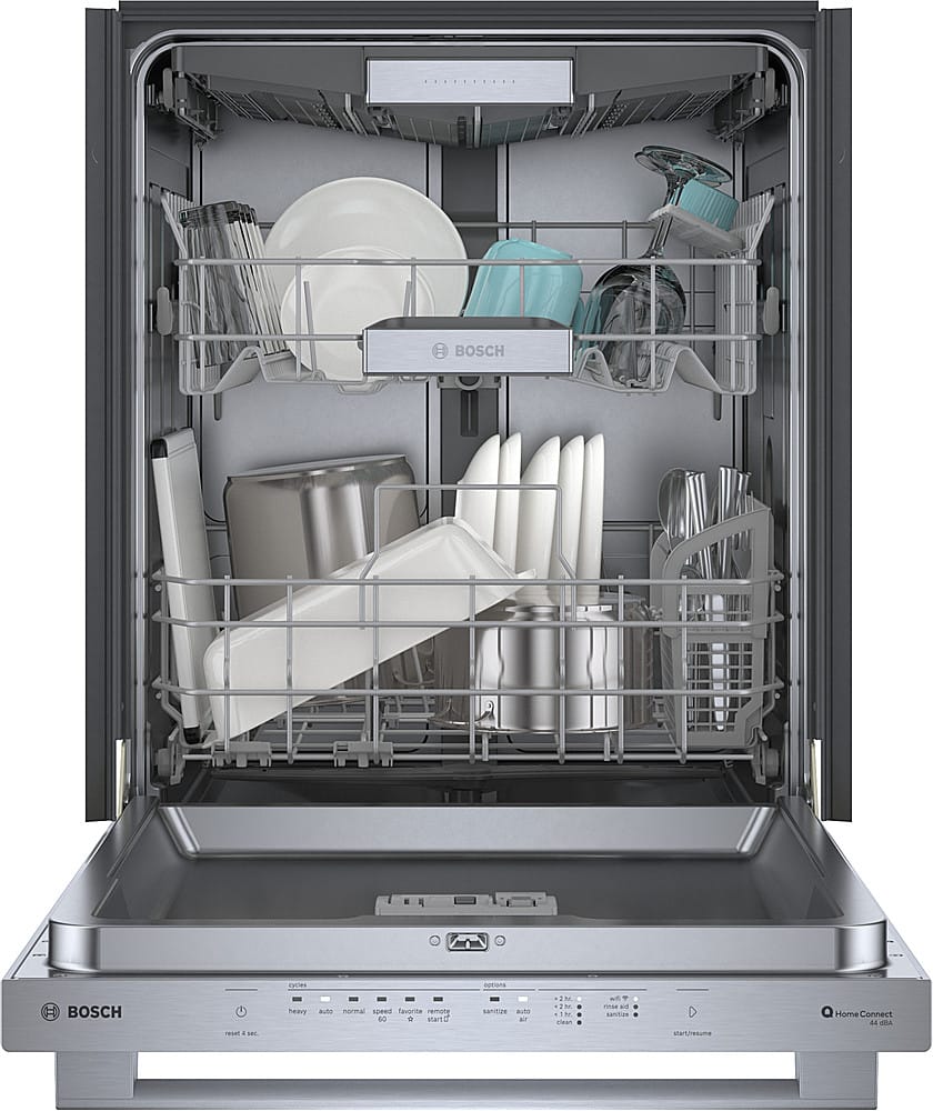 Alt View 2. Bosch - 500 Series 24" Top Control Smart Built-In Stainless Steel Tub Dishwasher with Flexible 3rd Rack, 44dBA - Stainless Steel.