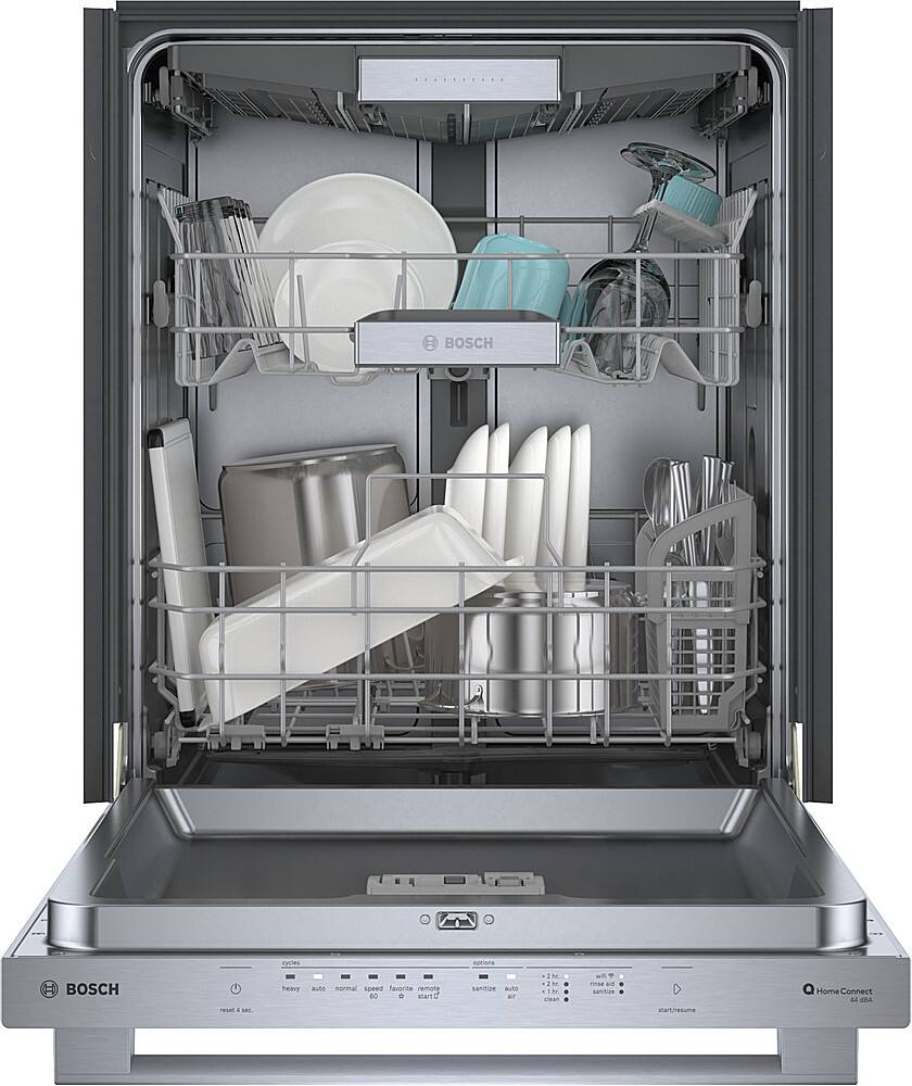 Alt View 2. Bosch - 500 Series 24" Top Control Smart Built-In Stainless Steel Tub Dishwasher with Flexible 3rd Rack, 44dBA - Stainless Steel.