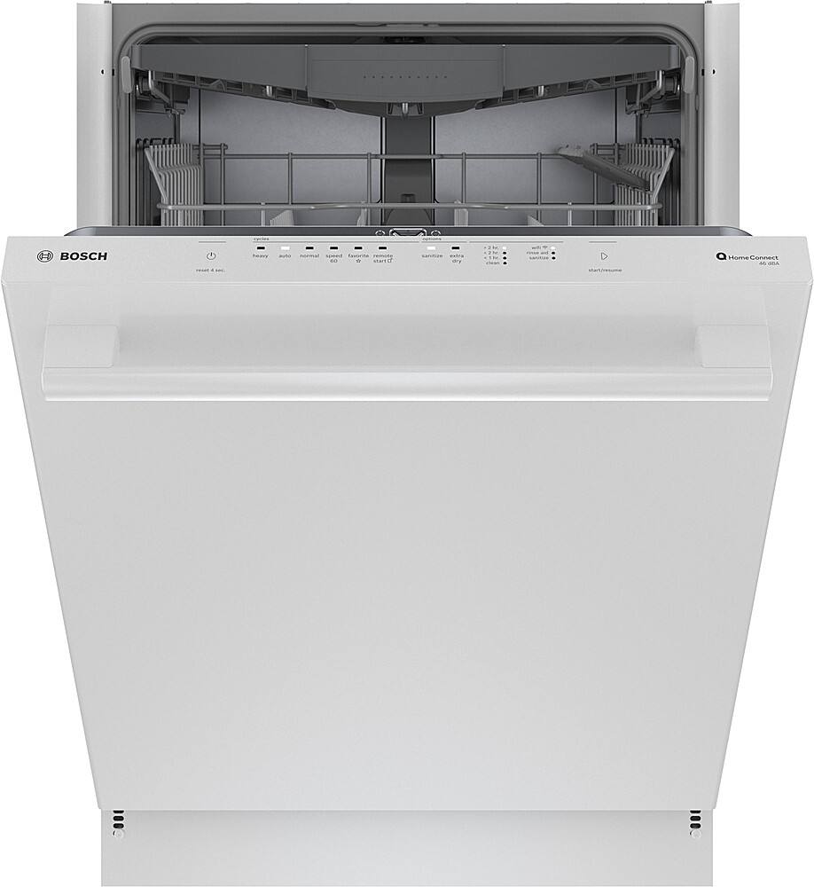 Alt View 11. Bosch - 100 Series Premium 24" Top Control Smart Built-In Hybrid Stainless Steel Tub Dishwasher with 3rd Rack, 46 dBA - White.