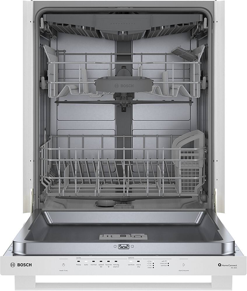 Alt View 2. Bosch - 100 Series Premium 24" Top Control Smart Built-In Hybrid Stainless Steel Tub Dishwasher with 3rd Rack, 46 dBA - White.