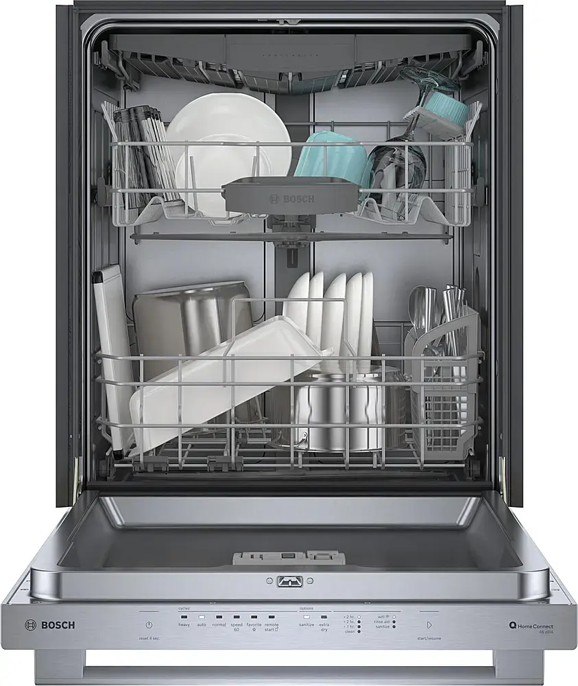 Alt View 2. Bosch - 300 Series 24" Top Control Built-In Smart Stainless Steel Tub Dishwasher with 3rd Rack, 46dBA - Stainless Steel.